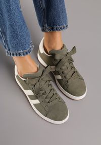 Born2be - Zielone Sneakersy z Ozdobnymi Paskami Doloreth. Okazja: na co dzień. Zapięcie: pasek. Kolor: zielony. Materiał: jeans #6