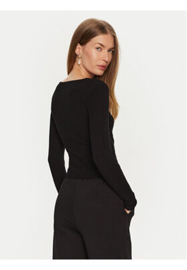 ViCOLO Sweter 22099S Czarny Slim Fit. Kolor: czarny. Materiał: syntetyk