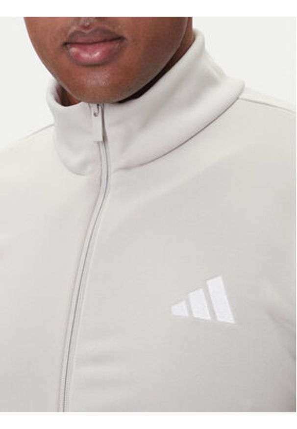 Adidas - adidas Dres Basic 3-Stripes JX5519 Beżowy Regular Fit. Kolor: beżowy. Materiał: syntetyk