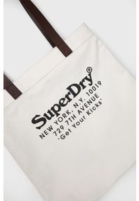 Superdry torba kolor biały. Kolor: biały. Wzór: nadruk #3
