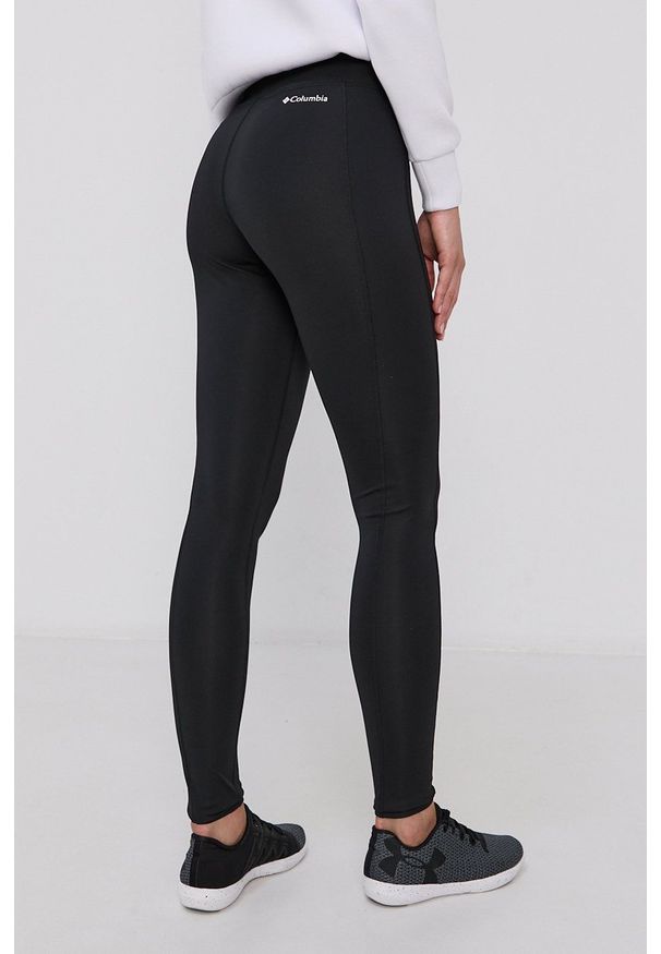 columbia - Columbia Legginsy damskie kolor czarny z nadrukiem. Kolor: czarny. Materiał: skóra, dzianina. Wzór: nadruk