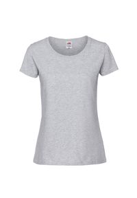 FRUIT OF THE LOOM - Koszulka Damska Iconic 195 Premium Heather T-shirt. Kolor: szary
