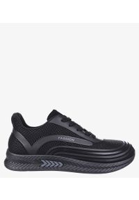 Casu - Czarne buty sportowe sznurowane casu 20y03/g. Kolor: czarny, wielokolorowy, szary