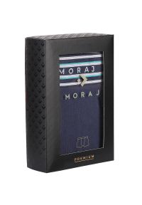 Granatowe Bokserki Męskie Moraj. Kolor: niebieski. Materiał: bawełna