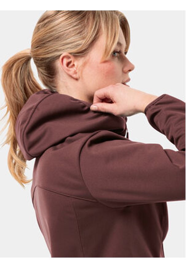 Jack Wolfskin Kurtka softshell Windhain Hoody 1307481 Bordowy Regular Fit. Kolor: czerwony. Materiał: syntetyk