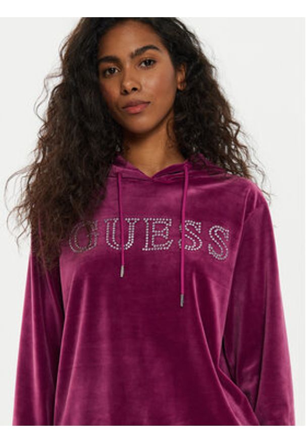 Guess Bluza V4RQ25 KBXI2 Różowy Regular Fit. Kolor: różowy. Materiał: syntetyk