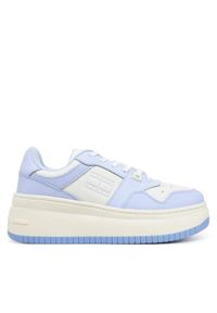 Tommy Jeans Sneakersy Tjw Retro Basket Flatform Ess EN0EN02506 Błękitny. Kolor: niebieski. Materiał: skóra