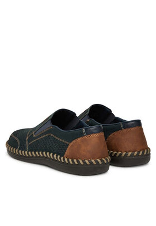 Rieker Półbuty B2466-14 Granatowy. Kolor: niebieski. Materiał: nubuk, skóra