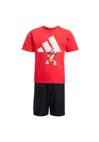 Adidas - Zestaw adidas x Disney Mickey Mouse Tee Kids. Kolor: biały, czerwony, wielokolorowy. Materiał: materiał. Wzór: motyw z bajki #2