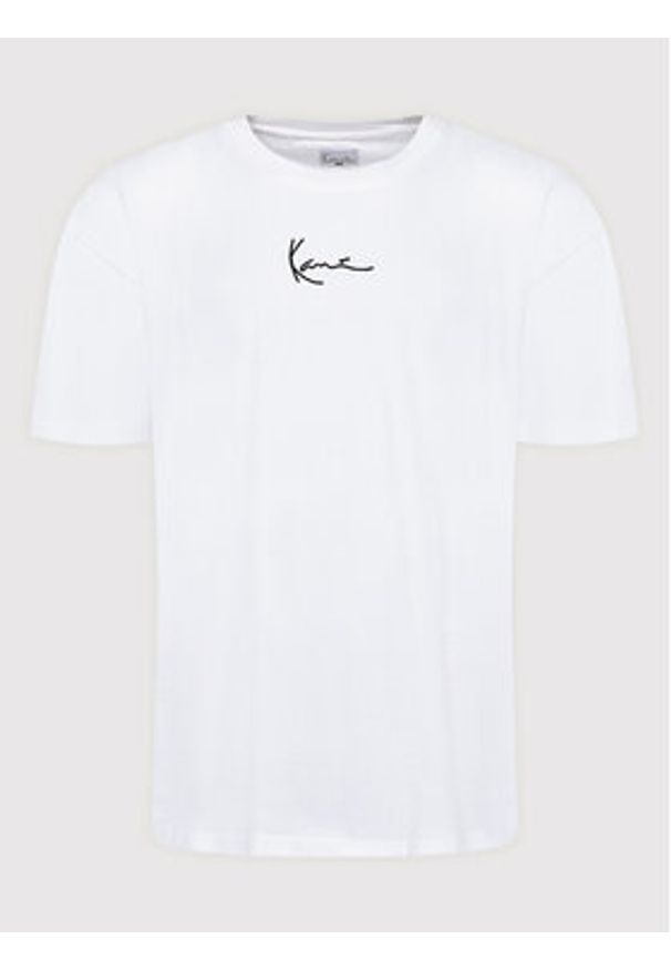 Karl Kani T-Shirt Small Signature 6060585 Biały Regular Fit. Kolor: biały. Materiał: bawełna