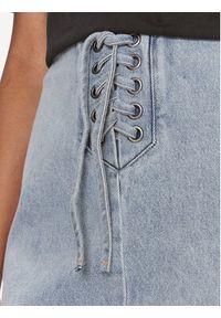 ROTATE Spódnica jeansowa Denim Laced Mini 1120101468 Niebieski Regular Fit. Kolor: niebieski. Materiał: bawełna
