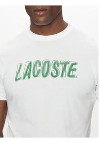 Lacoste T-Shirt TH8916 Biały Regular Fit. Kolor: biały. Materiał: syntetyk