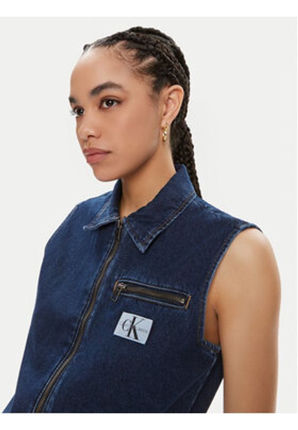 Calvin Klein Jeans Kombinezon J20J222840 Granatowy Regular Fit. Kolor: niebieski. Materiał: bawełna