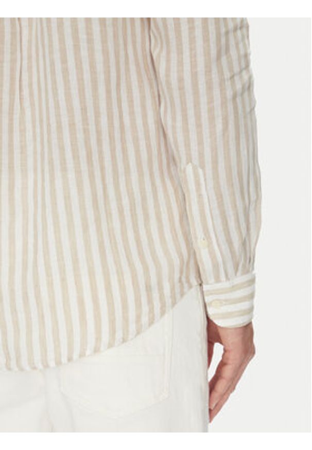 TOMMY HILFIGER - Tommy Hilfiger Koszula Essential MW0MW38581 Beżowy Regular Fit. Kolor: beżowy. Materiał: len