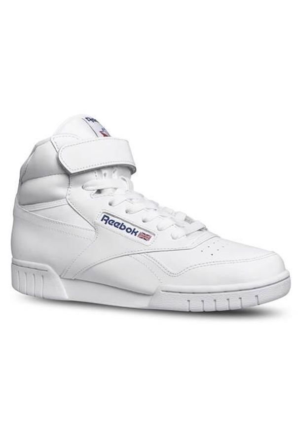 Buty do chodzenia męskie Reebok Exofit HI. Wysokość cholewki: za kostkę. Zapięcie: rzepy. Kolor: biały. Materiał: skóra, syntetyk, tkanina, materiał. Szerokość cholewki: normalna. Sport: turystyka piesza