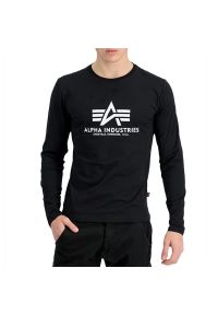 Koszulka Alpha Industries Longsleeve Basic 10051003 - czarna. Kolor: czarny. Materiał: bawełna. Długość rękawa: długi rękaw. Długość: długie