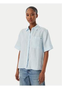TOMMY HILFIGER - Tommy Hilfiger Koszula WW0WW48925 Niebieski jasny Relaxed Fit. Kolor: niebieski. Materiał: len #1