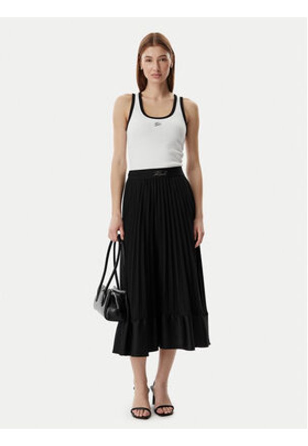 Karl Lagerfeld - KARL LAGERFELD Spódnica plisowana B2W12003 Czarny Regular Fit. Kolor: czarny. Materiał: syntetyk