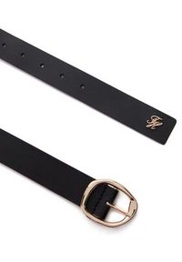 TOMMY HILFIGER - Tommy Hilfiger Pasek Th Sculpt 3.0 AW0AW18697 Czarny. Kolor: czarny. Materiał: skóra #3
