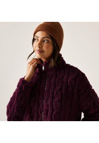 Regatta - Polar damski rozsuwany Alaiya. Kolor: fioletowy. Materiał: polar. Wzór: ze splotem. Sport: turystyka piesza #1