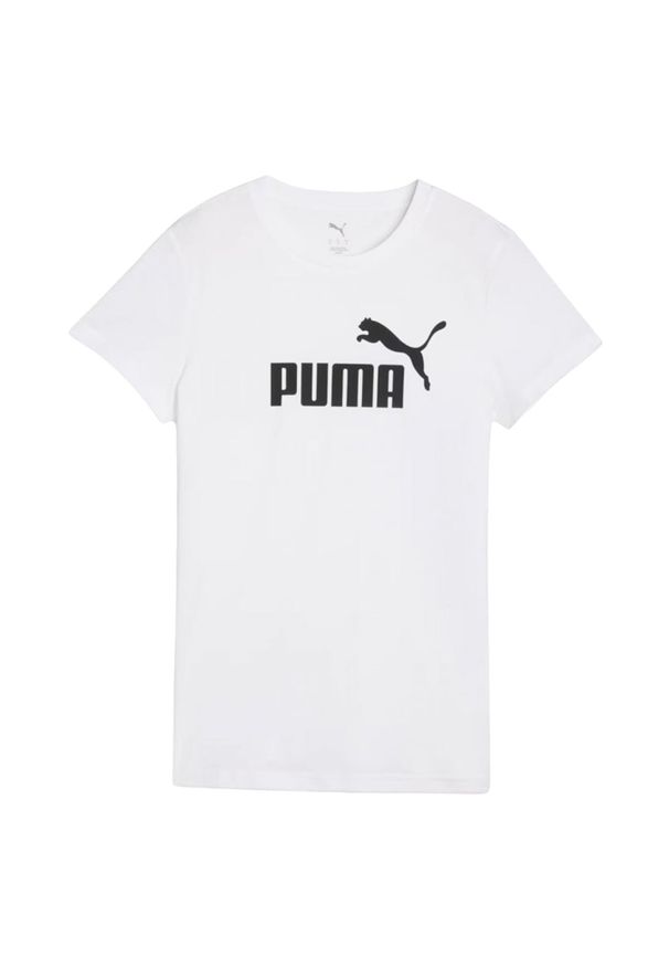 Puma - T-shirt Damski Logo ESS No.1. Kolor: biały. Sport: turystyka piesza