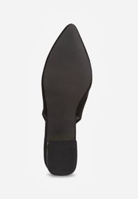 Born2be - Czarne Sandały Vices na Stożkowym Obcasie ze Skórzaną Wkładką i Odkrytą Piętą Selandra. Kolor: czarny. Materiał: skóra. Sezon: lato. Obcas: na obcasie. Wysokość obcasa: średni #2