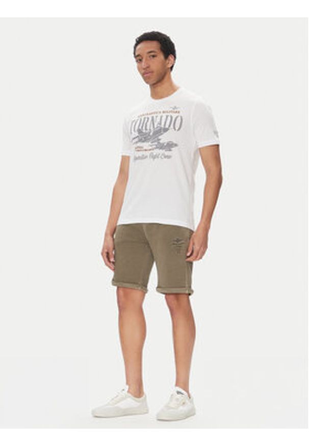 Aeronautica Militare T-Shirt 251TS2405J641 Biały Regular Fit. Kolor: biały. Materiał: bawełna