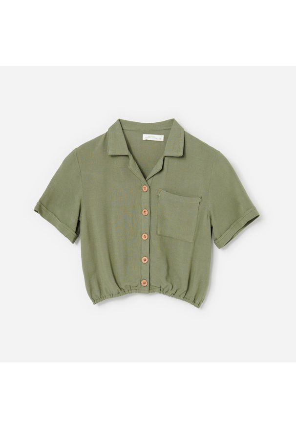 Reserved - Koszula z EcoVero™ - Zielony. Kolor: zielony