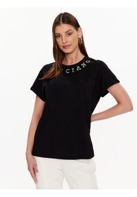 Marciano Guess T-Shirt Noemi 3GGP12 6138A Czarny Regular Fit. Kolor: czarny. Materiał: bawełna