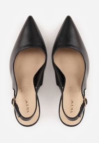 Born2be - Czarne Szpilki VICES z Odkrytą Piętą i Skórzaną Wkładką Kiladria. Okazja: na co dzień, na spotkanie biznesowe. Zapięcie: sprzączka. Kolor: czarny. Materiał: skóra. Obcas: na szpilce. Styl: casual, biznesowy, elegancki, klasyczny #2