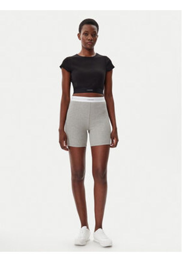 Calvin Klein Underwear Szorty piżamowe 000QS7216E Szary Slim Fit. Kolor: szary. Materiał: bawełna