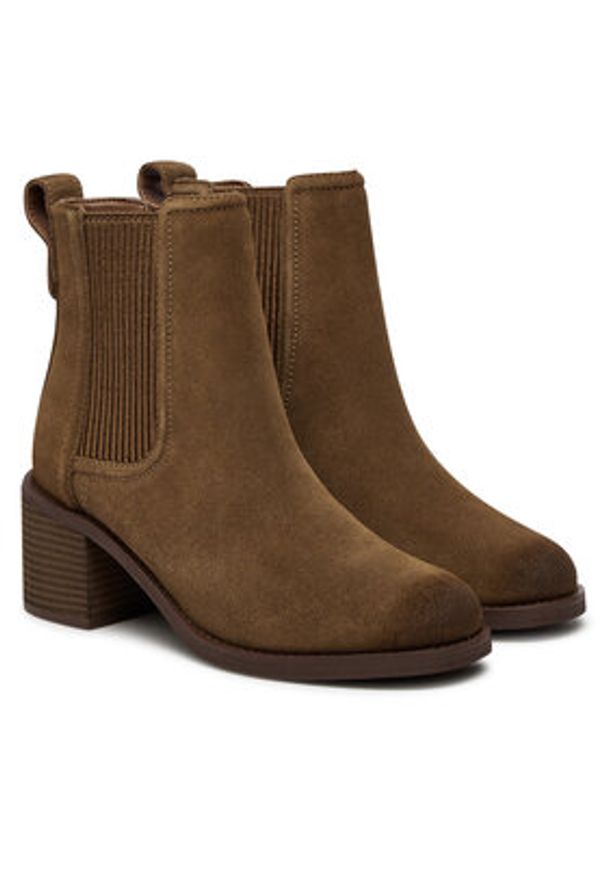 Clarks Botki Chamberly Top 26178832 Brązowy. Kolor: brązowy. Materiał: zamsz, skóra