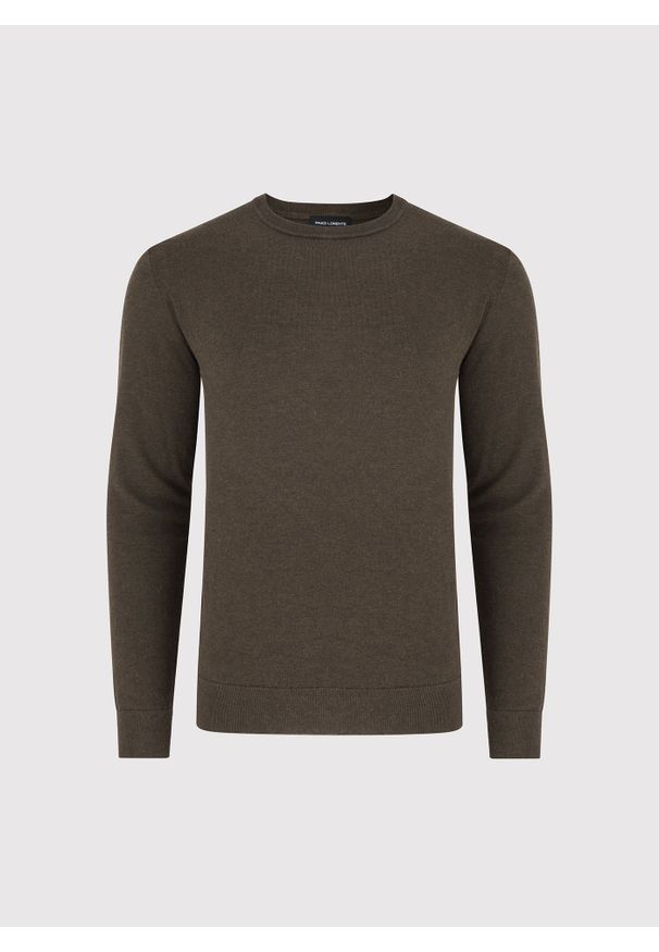 Pako Lorente - PAKO LORENTE – Brązowy sweter męski o-neck. Okazja: na co dzień. Kolor: brązowy. Materiał: poliester, wiskoza. Sezon: jesień. Styl: casual