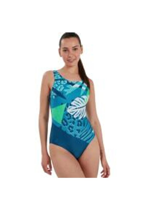 Strój Kąpielowy Speedo Placement U-Back – Niebiesko-Zielony – Rozmiar 30. Kolor: niebieski, wielokolorowy, zielony