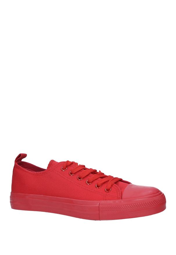 American Club - Czerwone trampki sznurowane american lh09/19. Kolor: czerwony