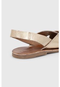 medicine - Medicine sandały skórzane damskie kolor złoty. Kolor: złoty. Materiał: skóra. Wzór: gładki. Obcas: na obcasie. Wysokość obcasa: niski #3