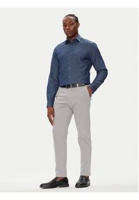 Calvin Klein Koszula LV019EU024 Granatowy Slim Fit. Kolor: niebieski. Materiał: bawełna #4