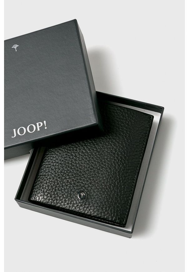 JOOP! - Joop! - Portfel skórzany. Kolor: czarny. Materiał: skóra. Wzór: gładki