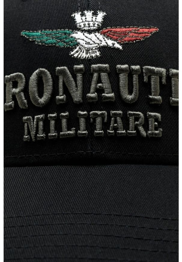 Aeronautica Militare - AERONAUTICA MILITARE Czarna męska czapka z daszkiem. Kolor: czarny