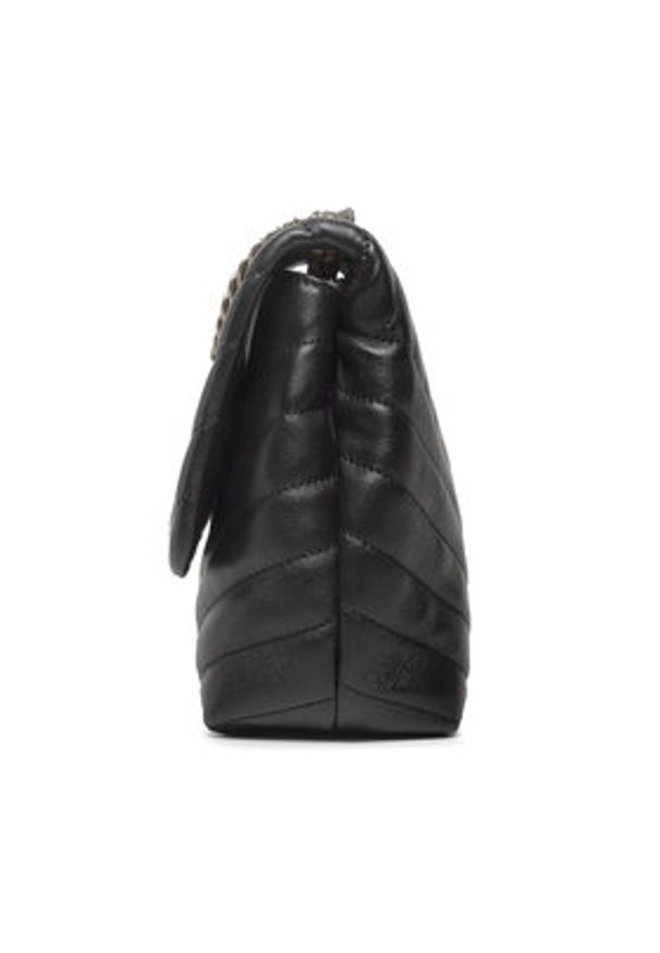 Tory Burch Torebka Kira Chevron Small Convertible 90452 Czarny. Kolor: czarny. Materiał: skórzane