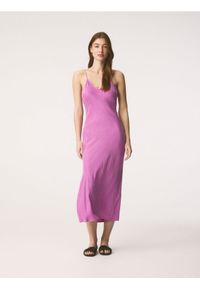 Reserved - Sukienka z cupro - fioletowy. Kolor: fioletowy. Materiał: wiskoza, tkanina. Typ sukienki: proste #1