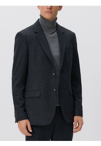 Reserved - Marynarka regular fit z wiskozą - ciemnoszary. Kolor: szary. Materiał: wiskoza #1