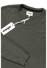 Wrangler - MĘSKI SWETER WRANGLER CREW KNIT DUSTY OLIVE W85672P45. Kolor: zielony. Styl: klasyczny #4