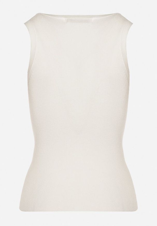 Born2be - Jasnobeżowy Top z Modalem i Wiskozą Sanilatia. Okazja: na co dzień. Kolor: beżowy. Materiał: wiskoza. Sezon: lato, wiosna. Styl: elegancki, casual