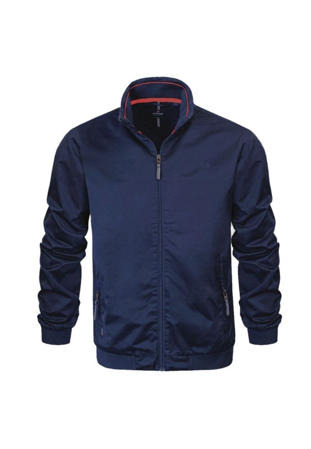 Lekka Bawełniana Wiatrówka, Przejściowa Kurtka Męska - Pako Jeans - Granatowa. Kolor: niebieski. Materiał: bawełna. Sezon: jesień, wiosna