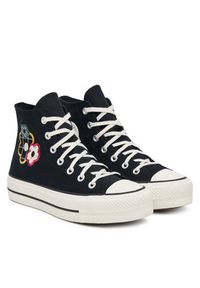Converse Trampki Chuck Taylor All Star Lift Platform Floral Patchwork A15534C Czarny. Kolor: czarny. Materiał: materiał. Obcas: na platformie #3