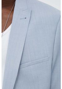 Drykorn marynarka z domieszką wełny Irving_Sk kolor niebieski. Kolor: niebieski. Materiał: wełna. Styl: klasyczny #2