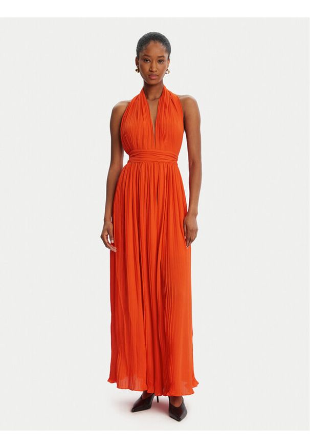 BARDOT - Bardot Sukienka wieczorowa Amala Pleated Halter 60031DB Czerwony Regular Fit. Typ kołnierza: dekolt halter. Kolor: czerwony. Materiał: syntetyk. Styl: wizytowy