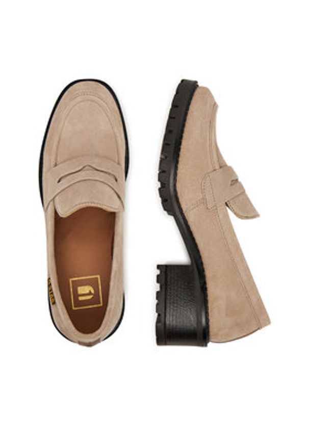 G-Star RAW - G-Star Raw Loafersy WI34-JANELLE-01 Beżowy. Kolor: beżowy. Materiał: zamsz, skóra