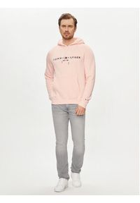 TOMMY HILFIGER - Tommy Hilfiger Bluza Logo MW0MW11599 Różowy Regular Fit. Kolor: różowy. Materiał: syntetyk, bawełna #3